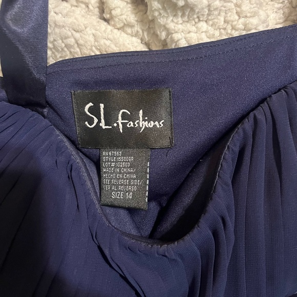 SL Fashions Navy Cocktail Dress Size 14 - Picture 6 of 6